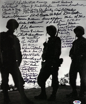 Korean War Veterans Multi-Signed Photograph With 46 Signatures (PSA/DNA)